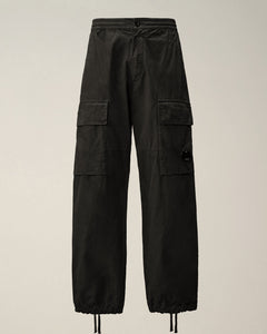 PANTALONE CARGO IN MICRO REPS EFFETTO PESCA UOMO NERO