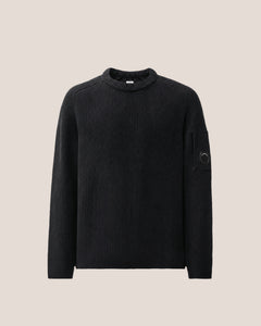 MAGLIONE UOMO IN COTONE FULL RIB REGULAR FIT CON LENTE NFC NERO