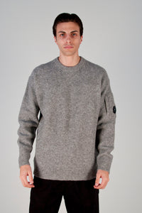 maglia collo girocollo in lana nylon stretch