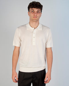 MAGLIA MANICHE CORTE POLO AVORIO UOMO