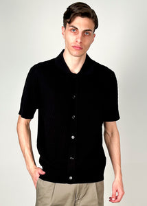 Camicia maglia manica corta nera
