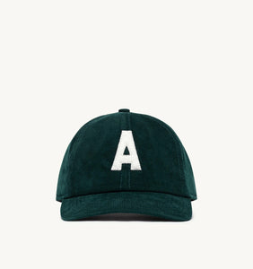 CAPPELLO DA BASEBALL VELLUTO A COSTINE CON LOGO UNISEX VERDE