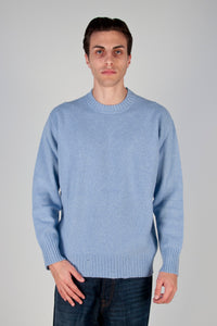 MAGLIA UOMO GIROCOLLO LANA RASATA CIELO