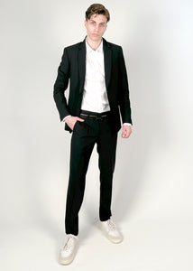 Completo uomo slim fit lana tecnica nero