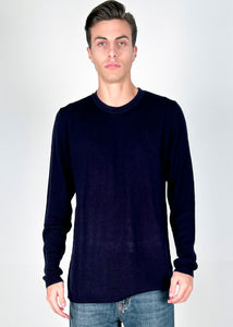MAGLIA UOMO GIROCOLLO LANA BLU