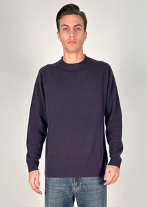 MAGLIA UOMO GIROCOLLO ACCOLLATO BLU