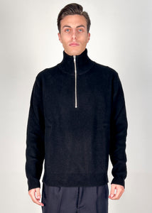 MAGLIA UOMO DOLCEVITA MEZZA ZIP NERO