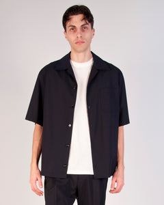 CAMICIA/OVERSHIRT  UOMO CON BOTTONI MANICA CORTA TESSUTO TECNICO BLU