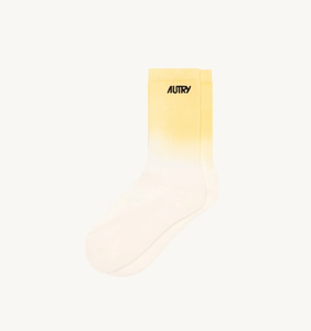 CALZINI TIE-DYE CON LOGO RICAMATO AVORIO/GIALLO UNISEX