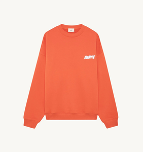 FELPA IN COTONE CON DOPPIO LOGO UNISEX  ROSSO