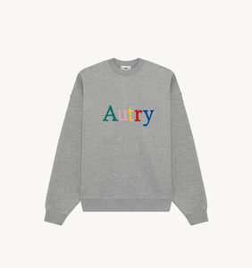 FELPA UNISEX CON LOGO MULTICOLORE GRIGIA