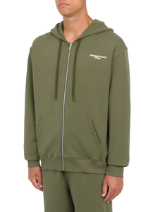 Felpa uomo  janis con cappuccio e zip verde