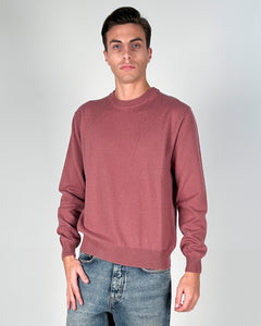PULLOVER UOMO GIROCOLLO IN CASHMERE 'BOTANICA' ROSA